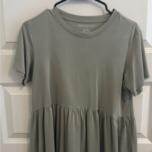 American Eagle Babydoll Top Sage Green